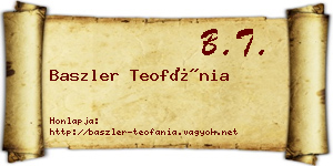 Baszler Teofánia névjegykártya